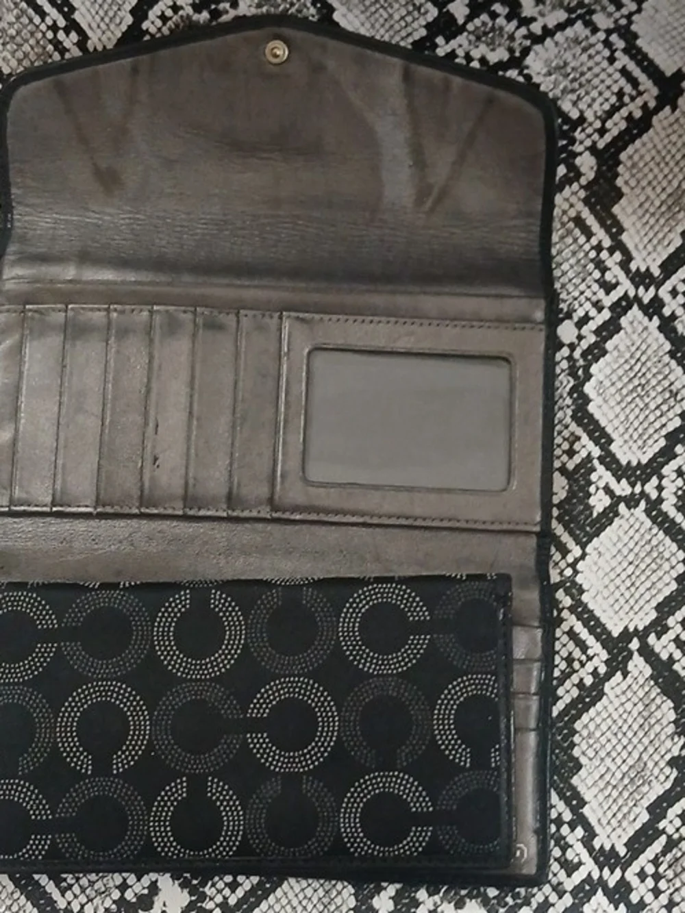 Coach Black Signature Shoulder Bag with Matching Wallet